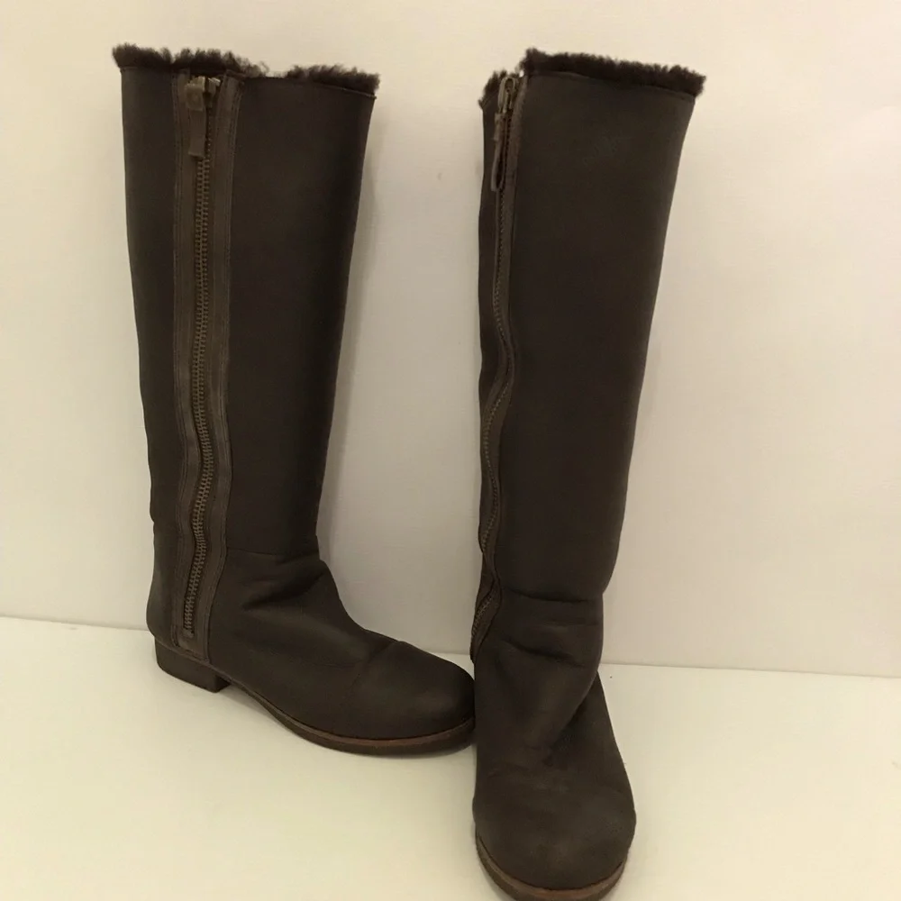 Modern Vintage Women's Leather Equestrian Riding Boots Brown Size 37.5/US 7